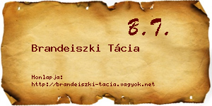 Brandeiszki Tácia névjegykártya